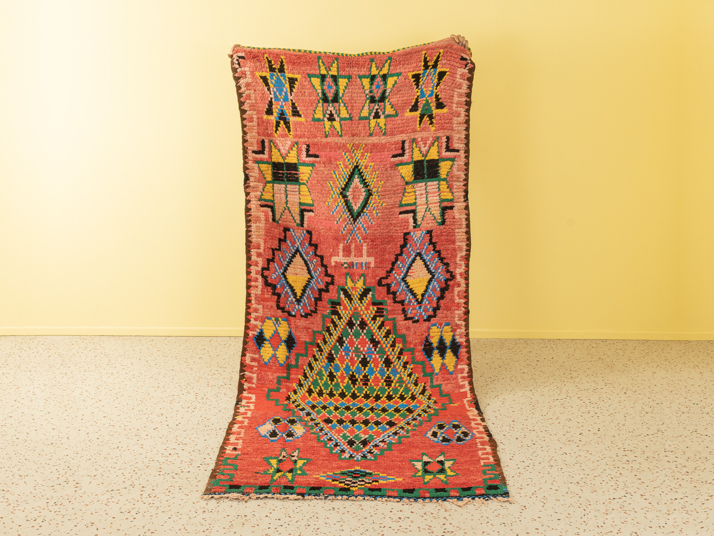 Vintage Boujad, Berber Teppich, 123 X 290