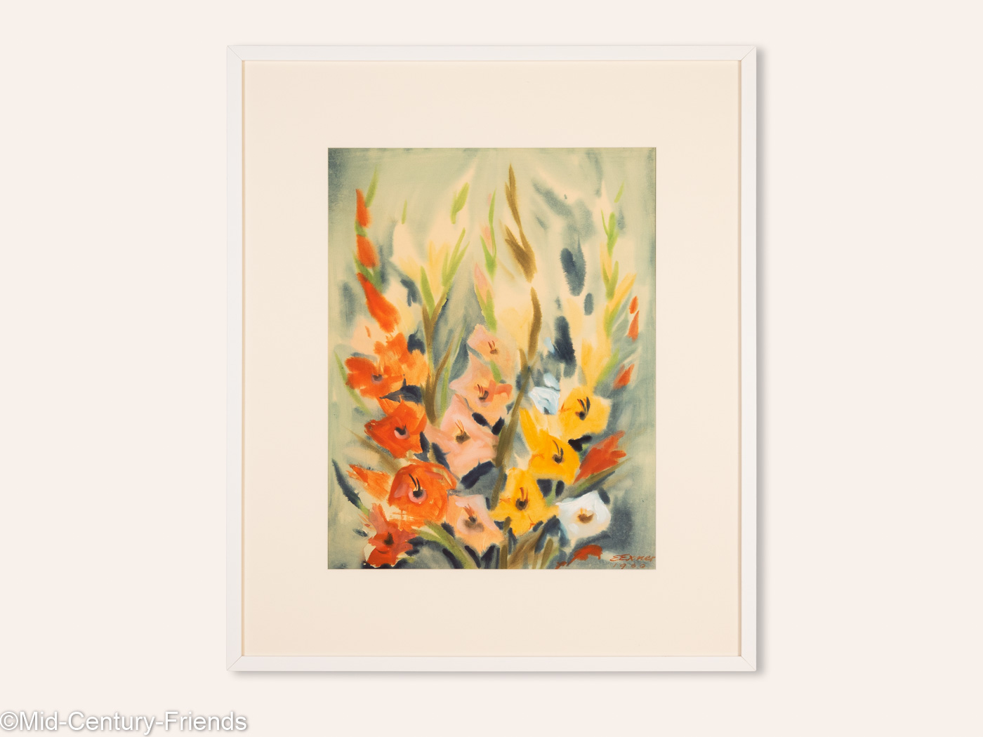 Gladiolen, Aquarell auf Papier, 74 x 88 cm