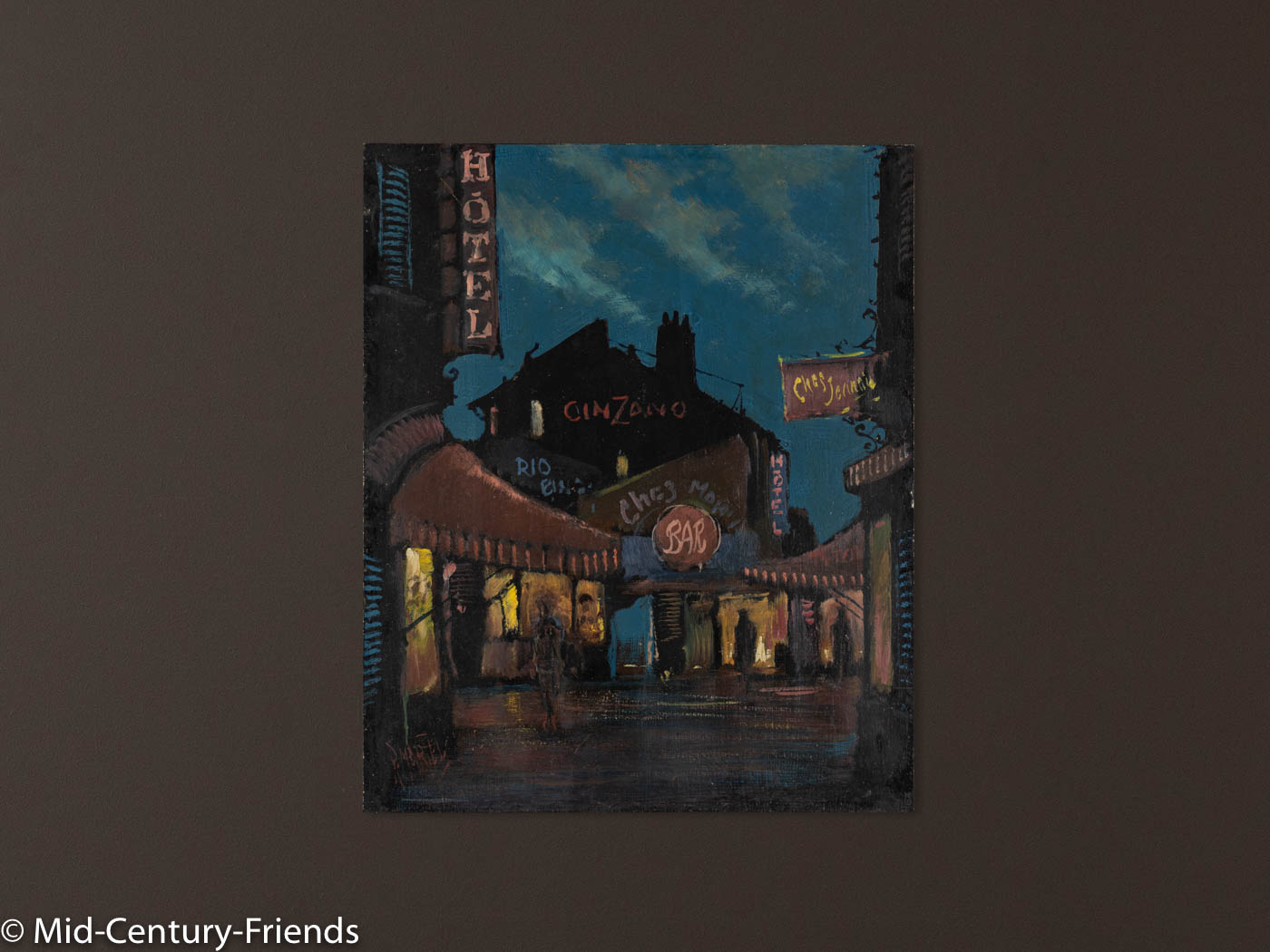 Pigalle dans la nuit, Öl auf Holzplatte, 38 x 46 cm