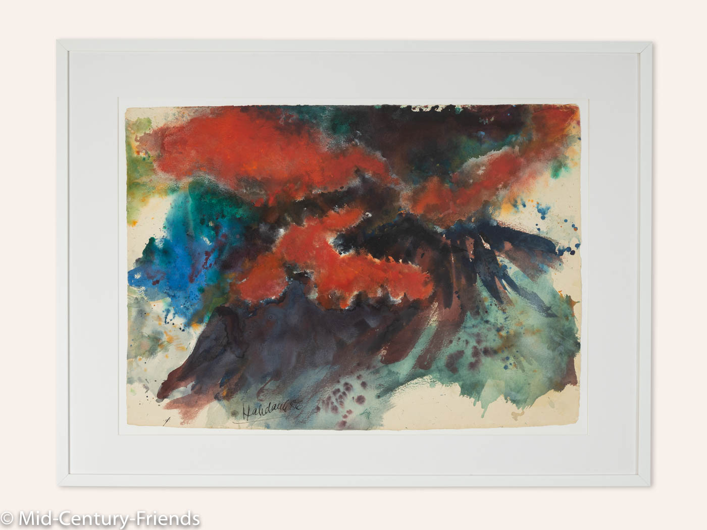 Vulkanisch, Aquarell auf Papier, 104 x 79cm