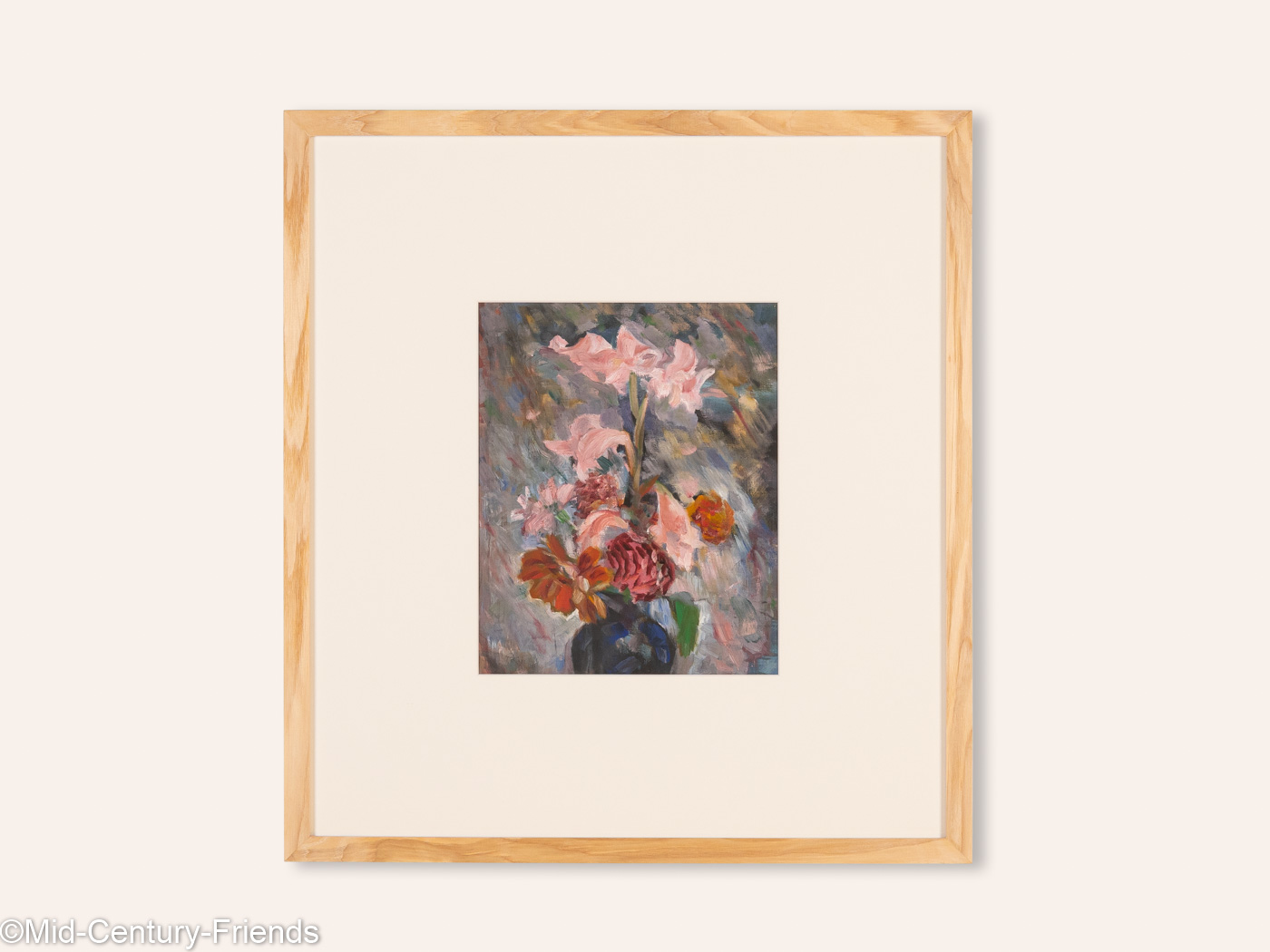 Blumen in Pastell, Acryl auf Karton, 53 x 58 cm