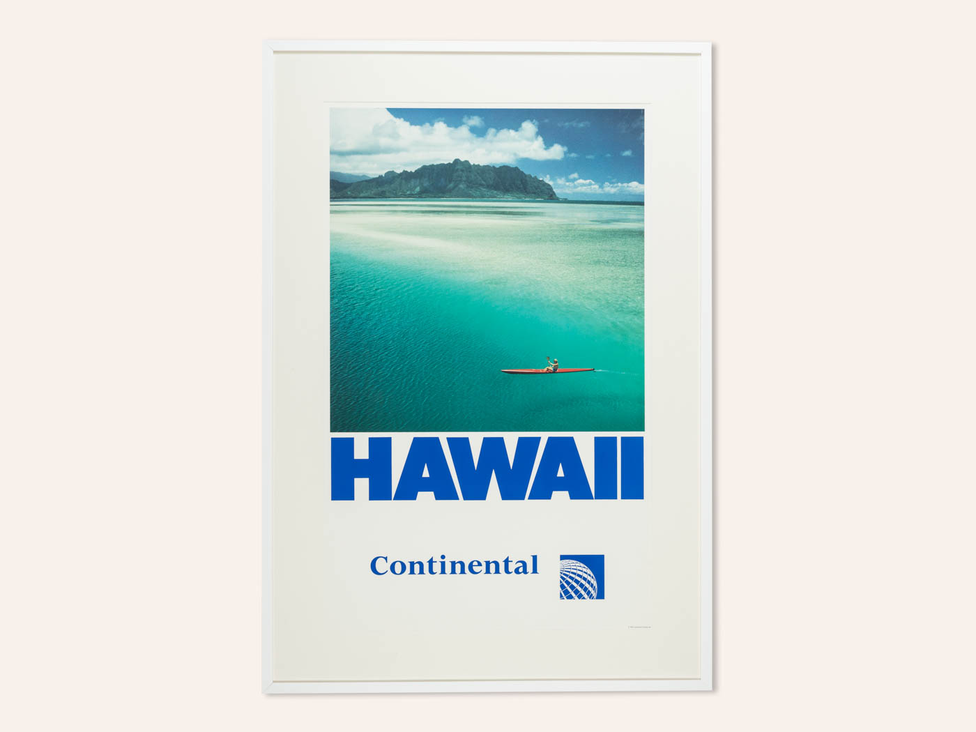 HAWAII, CONTINENTAL AIRLINES REISEPOSTER, 85 X 123 CM