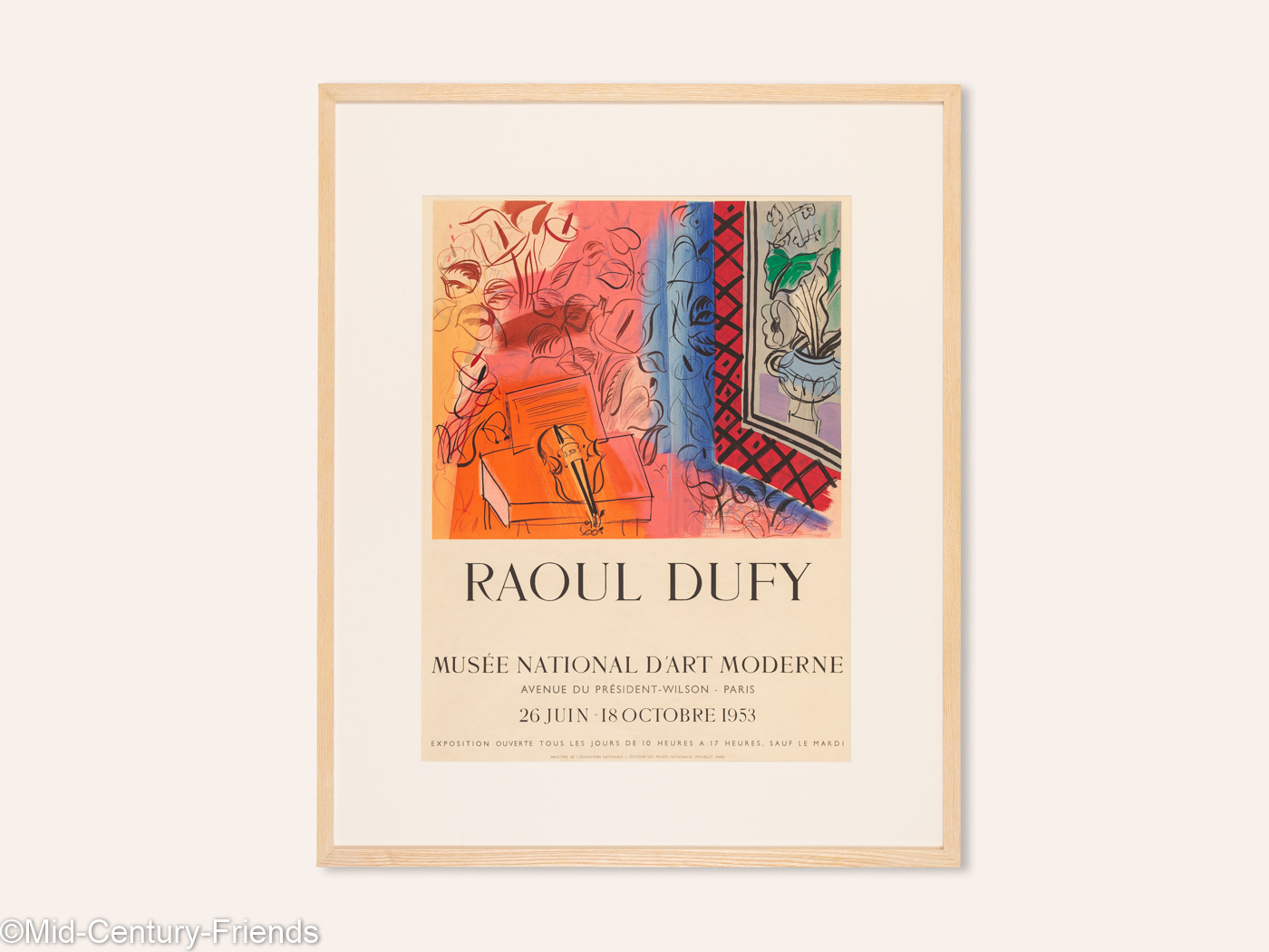 Raoul Dufy, Lithographie Ausstellungsposter, 75 x 91 cm