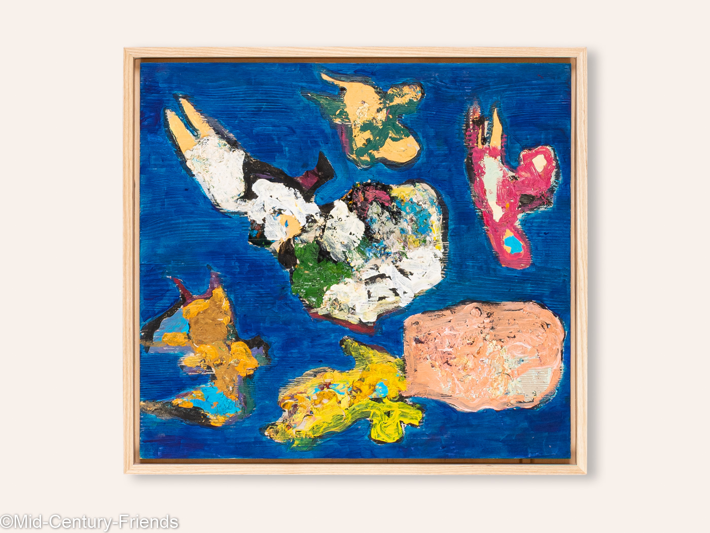 Flying Objects, Öl auf Platte, 42 x 46 cm