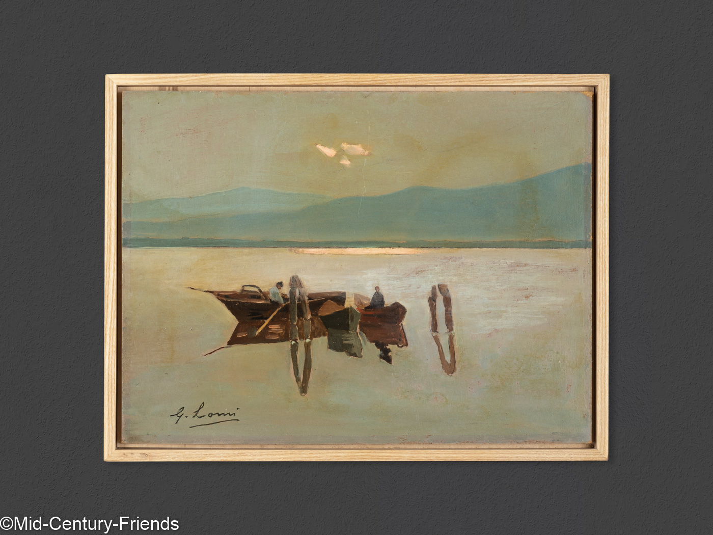 Fischerboote, Öl auf Holzplatte, 43 x 33 cm