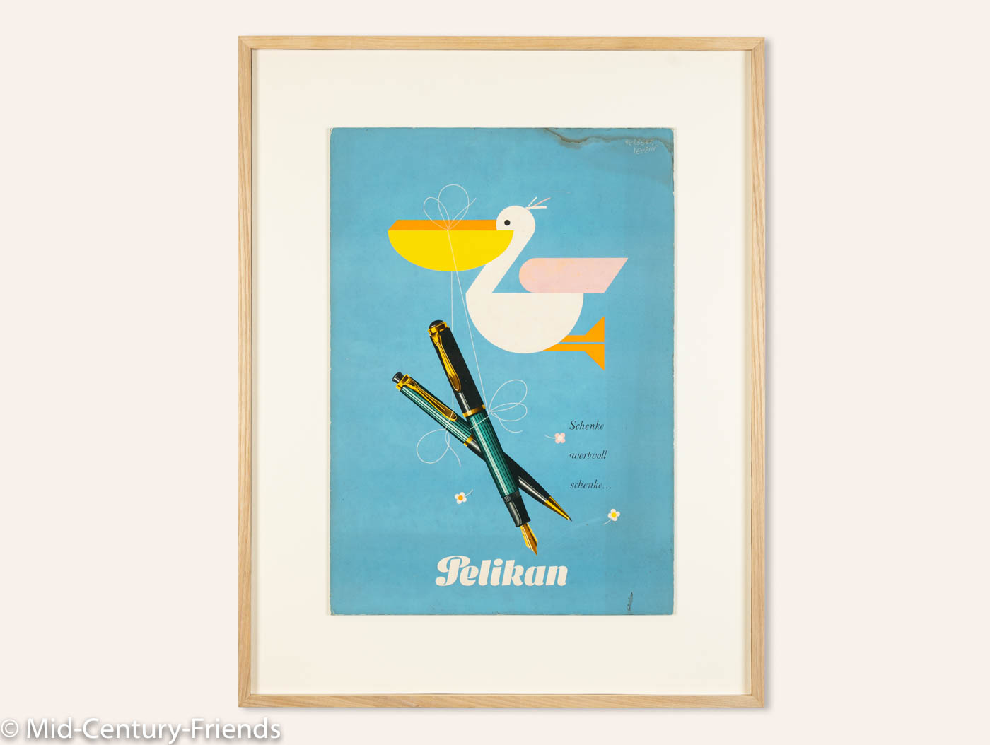Pelikan Füller, Werbeschild in Pastell