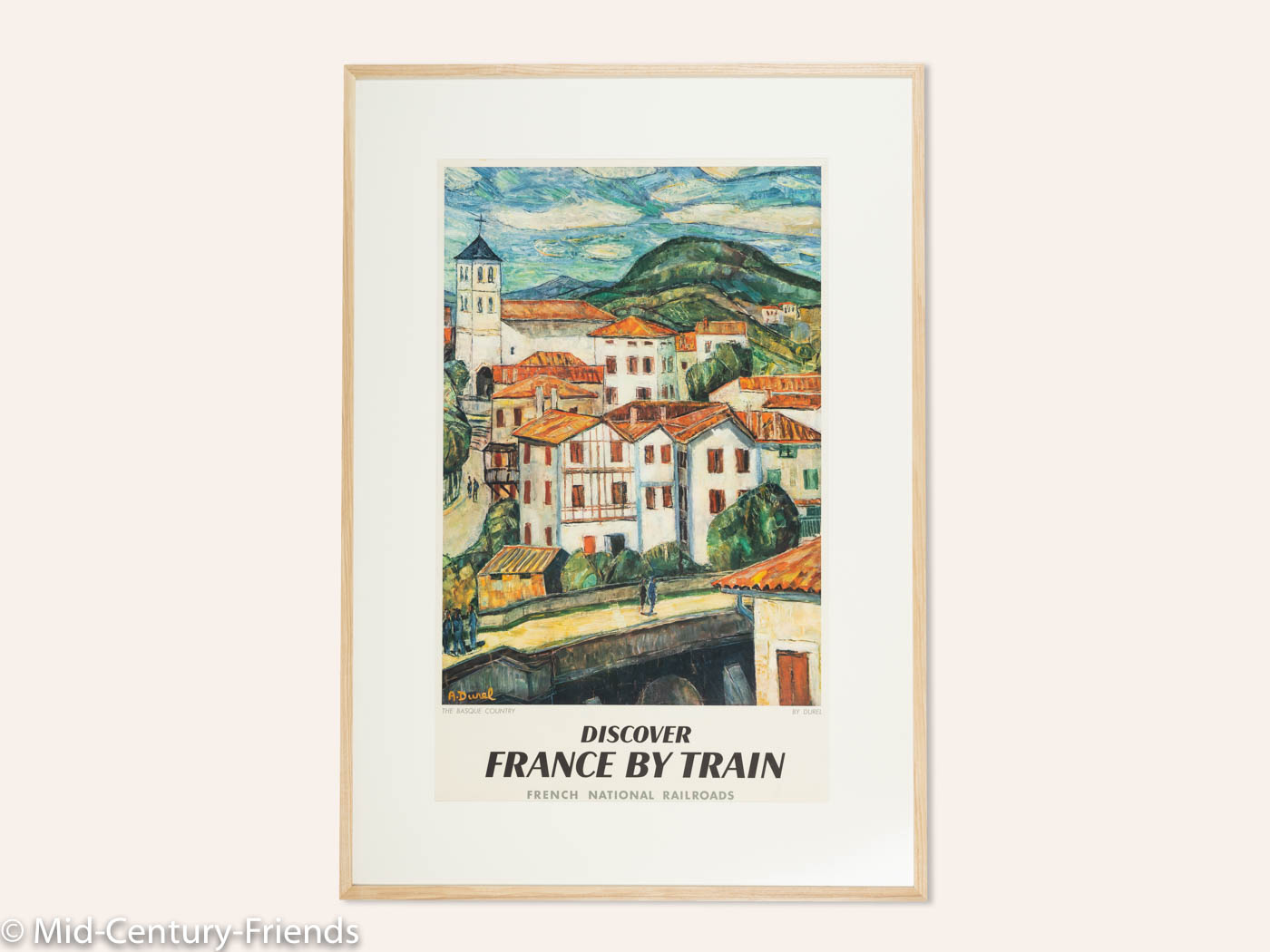 DISCOVER FRANCE BY TRAIN – THE BASQUE COUNTRY, SNCF REISEPOSTER, 87 X 124 CM