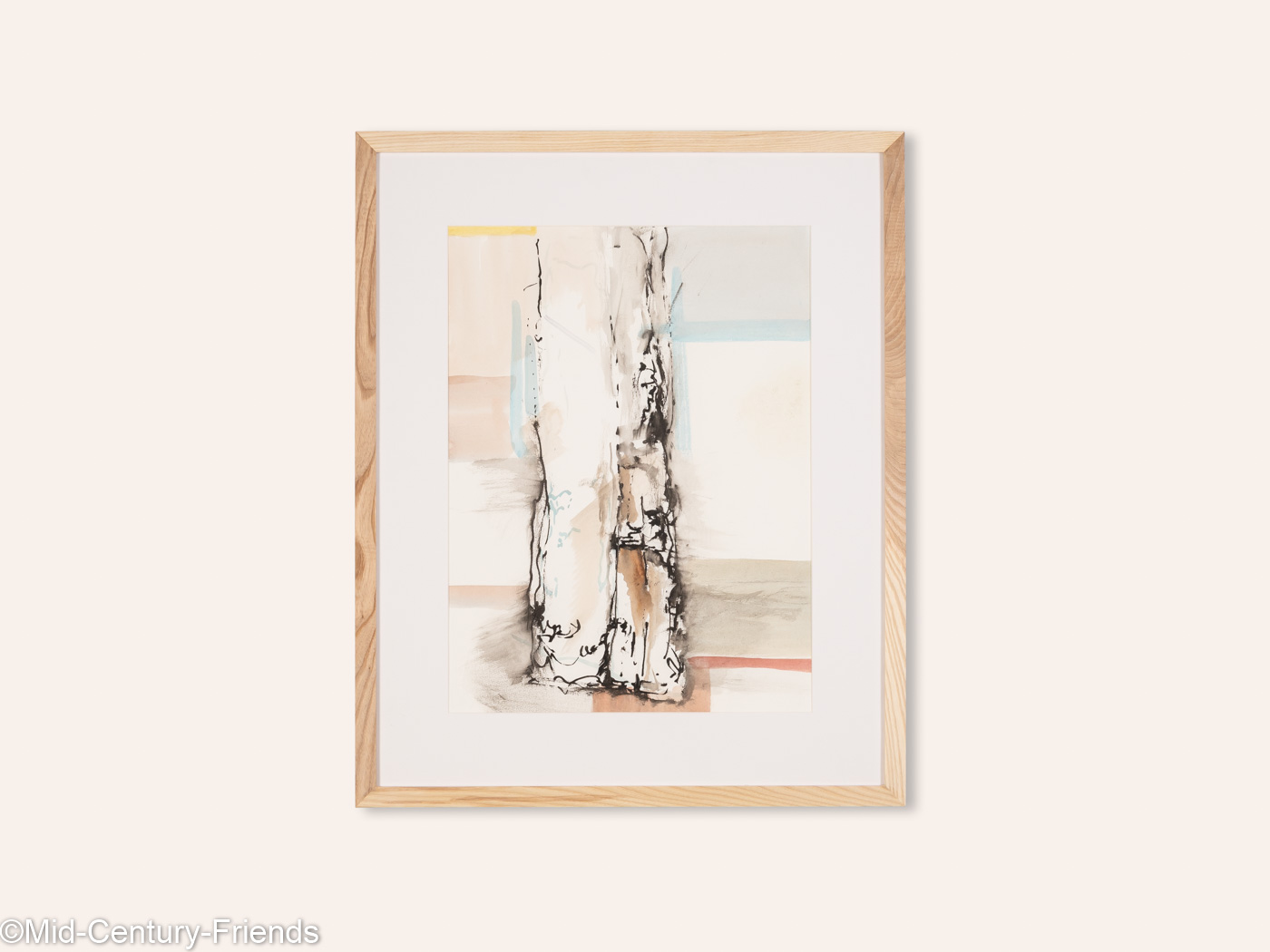 Die Birke, Aquarell auf Papier, 53 x 65 cm